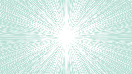 Obraz premium Turquoise and white sunburst background. Abstract wallpaper with rays. Sunshine hand drawn vector. 