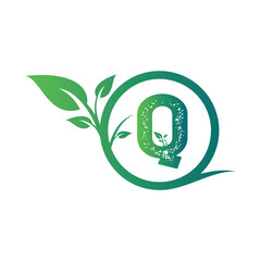 Green energy concept: eco-friendly leaf symbol illustration