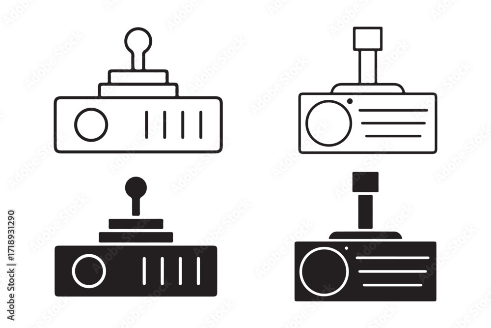 Poster retro game console icon set. isolated on white background in vector format.