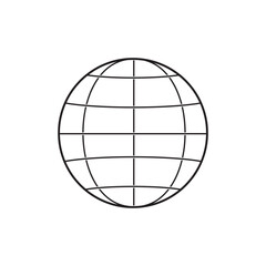 Simple line globe icon