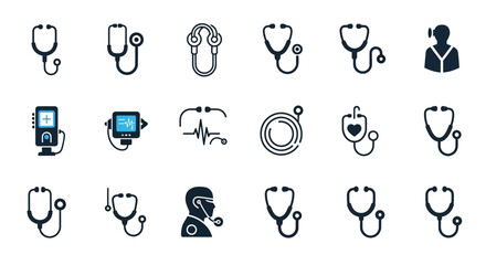 A collection of simple, hand-drawn icons depicting a woman pushing a shopping cart, from empty to full of groceries.