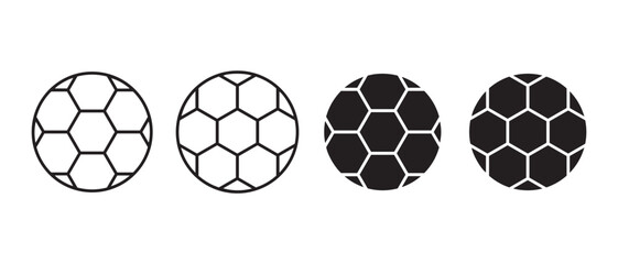 Obraz premium soccer balls icons set. in various styles isolated on white background.