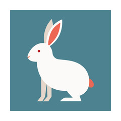 Fototapeta premium White rabbit minimal