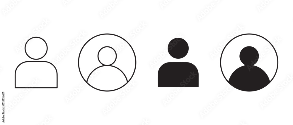 Poster user avatar icon set. isolated on white background in vector format.