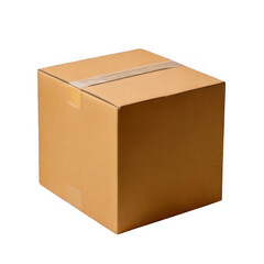 Cardboard box isolated on white and transparent background.