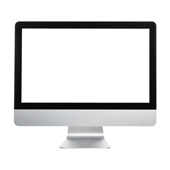 Fototapeta premium A sleek, modern computer monitor with a minimalistic design, showcasing a large screen and a sturdy base.