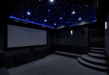 Home Theater with Starry Sky Ceiling