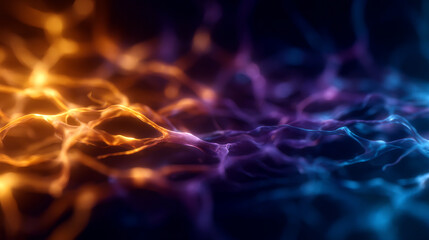 Obraz premium Abstract representation of neural network with vibrant colors and flowing patterns