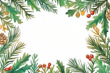 Vibrant Holiday Foliage With a Blank Center for Festive Messages and Designs
