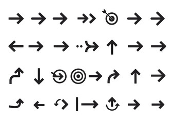 Variety of arrows pointing different directions