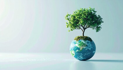 Earth with a tree, serene image