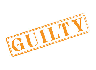 Guilty Rubber Stamp Seal with an Outline and Text
