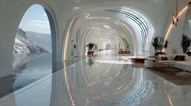 Smooth White Futuristic Space