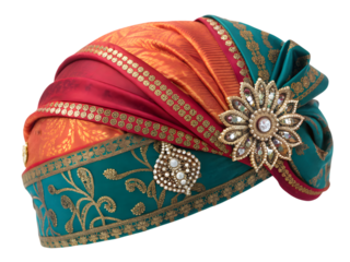 Royal turban with jewel,i solated on white background