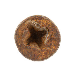 Old screw and nail heads