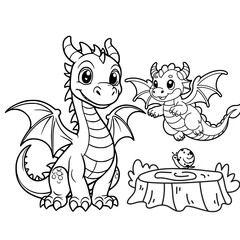 cute dragon sketch vector illustration