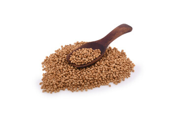 Coriander seeds isolated on white background.