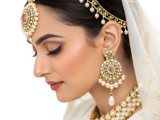 Indian bride, isolated on white background