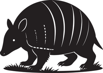  Wild Armadillo Silhouette Vector Illustration