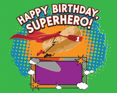 Joyful birthday celebration for a young superhero with a special cake and festive decorations. - Powered by Adobe