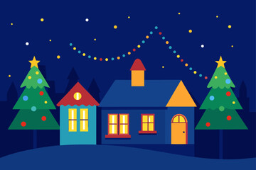 christmas night in the village