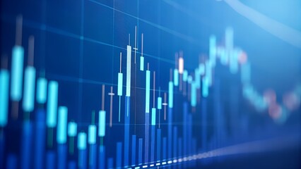 Abstract financial chart showing upward trend.