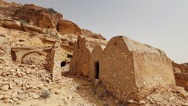  View of picturesque mountain Berber village Ghomrassen, south-eastern Tunisia