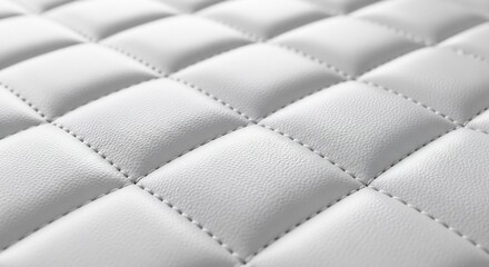 Fototapeta premium Closeup of white quilted material with diamond stitching
