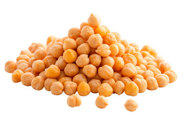 Pile of Raw Chickpeas on White Background for Culinary Use