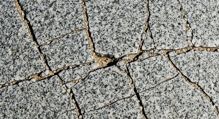 Obraz premium Cracked granite pavement with sandfilled fissures