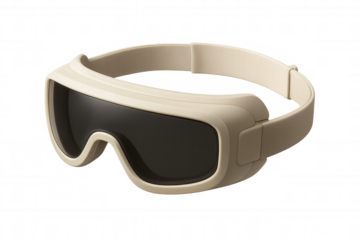 Virtual reality headset displaying advanced gaming and metaverse technology, future immersive experience on transparent background