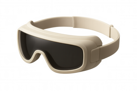 Virtual reality headset displaying advanced gaming and metaverse technology, future immersive experience on transparent background