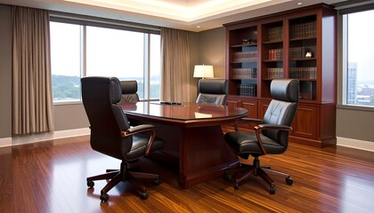 Modern office conference room with city view (1)
