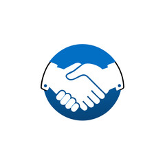 Handshake Icon in flat style, Teamwork and friendship logo isolated on white background, business deal concept, vector illustration