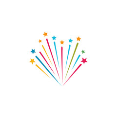 Fireworks line icon. happy new year firework