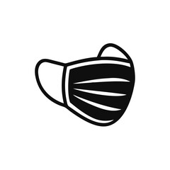 mask icon in flat style, respiratory and protection face mask ppe isolated on white background, virus protection business concept