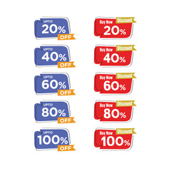 Discount Stickers Now with 20% to 100% Off! Eye-catching sale badges for your next promotion!