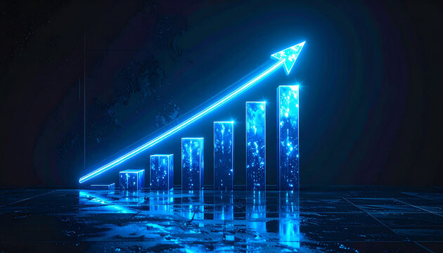 ビジネスイメージ　成長イメージのグラフ