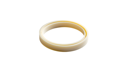 Off-white, cylindrical, ring-shaped component with subtly beveled edges, appearing to be made of a smooth, possibly plastic or composite material