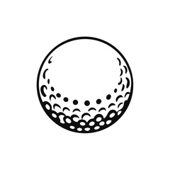 Golf ball vector icon. black and white