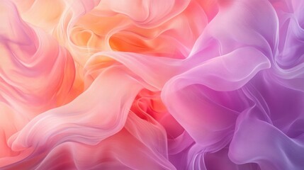 Fototapeta premium A soft, calming abstract design with gentle gradients in shades of pink, lavender, and peach, creating a relaxing and peaceful backdrop with glowing accents