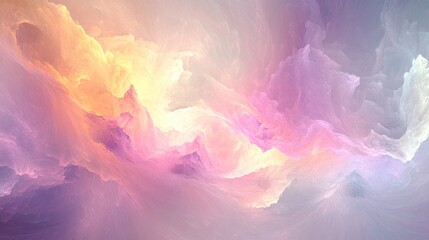 Obraz premium A soft, calming abstract design with gentle gradients in shades of pink, lavender, and peach, creating a relaxing and peaceful backdrop with glowing accents