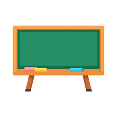 Simple, Flat Illustration of a School Chalkboard with Erasers