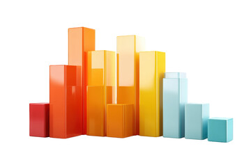 Fototapeta premium Abstract 3D bar graph in vibrant colors