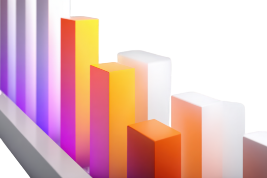 3D bar graph, vibrant colors