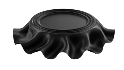 Dark, smooth, draped surface