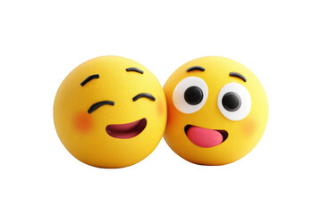 Fototapeta premium Two cartoon smiley faces