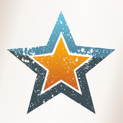 Obraz premium A detailed illustration of a star with a textured, distressed appearance, featuring multiple layers.
