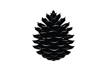 winter pine cone silhouette vector art illustratio