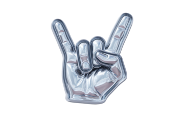 Metallic rock hand gesture